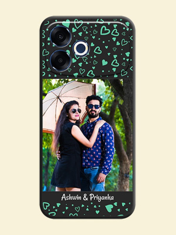 Sea Green Indefinite Love Pattern on Photo On Space Black Custom Soft Matte Mobile Back Cover - Oppo F33 Pro 5G