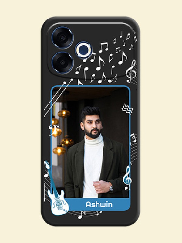 Musical Theme Design with Text on Photo On Space Black Custom Soft Matte Mobile Back Cover - Oppo F33 Pro 5G