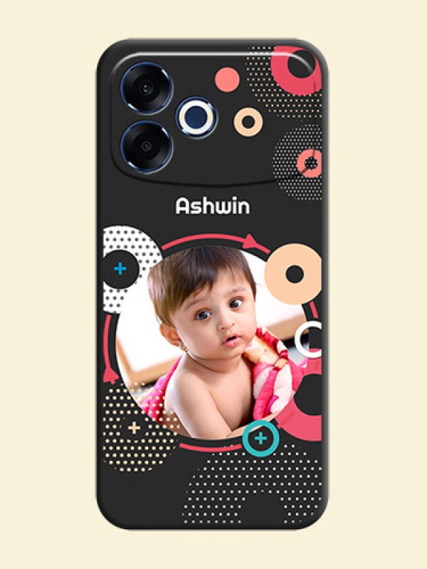 Multicoloured Round Image On Space Black Custom Soft Matte Mobile Back Cover - Oppo F33 Pro 5G