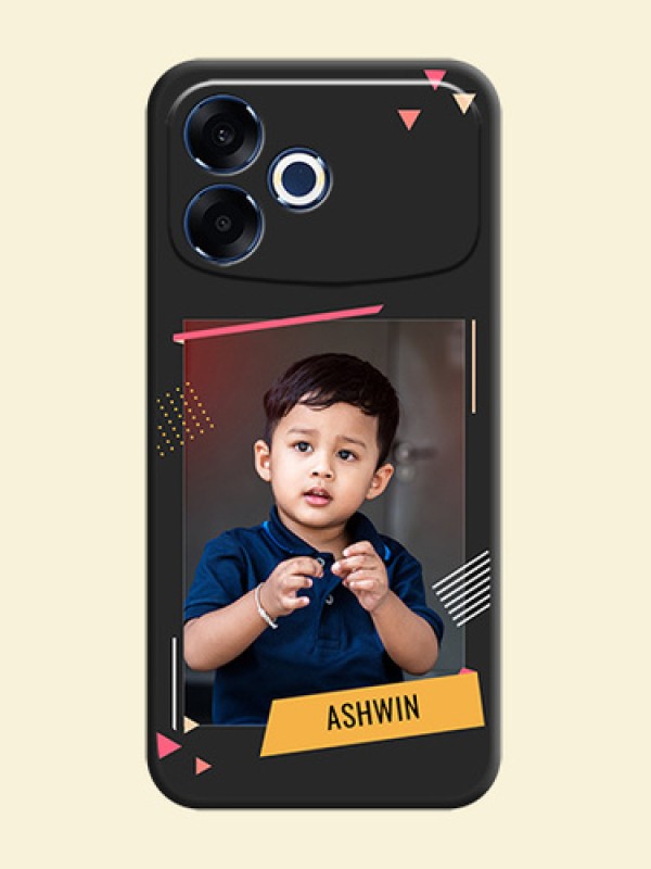 Photo Frame with Triangle Small Dots on Photo On Space Black Custom Soft Matte Mobile Back Cover - Oppo F33 Pro 5G