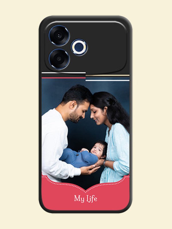 Classic Plain Design with Name On Space Black Custom Soft Matte Mobile Back Cover - Oppo F33 Pro 5G