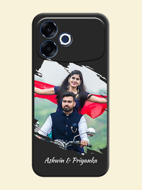 Grunge Brush Strokes on Photo On Space Black Custom Soft Matte Mobile Back Cover - Oppo F33 Pro 5G