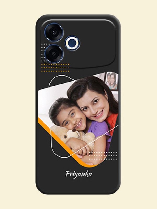 Yellow Triangle on Photo On Space Black Custom Soft Matte Mobile Back Cover - Oppo F33 Pro 5G