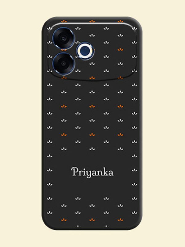 Simple Pattern With Custom Text On Space Black Custom Soft Matte Mobile Back Cover - Oppo F33 Pro 5G