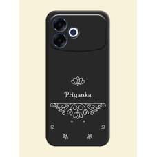 Lotus Garden Custom Text On Space Black Custom Soft Matte Mobile Back Cover - Oppo F33 Pro 5G