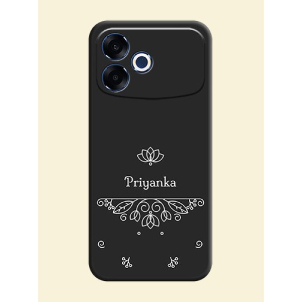 Lotus Garden Custom Text On Space Black Custom Soft Matte Mobile Back Cover - Oppo F33 Pro 5G