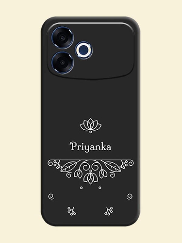 Lotus Garden Custom Text On Space Black Custom Soft Matte Mobile Back Cover - Oppo F33 Pro 5G