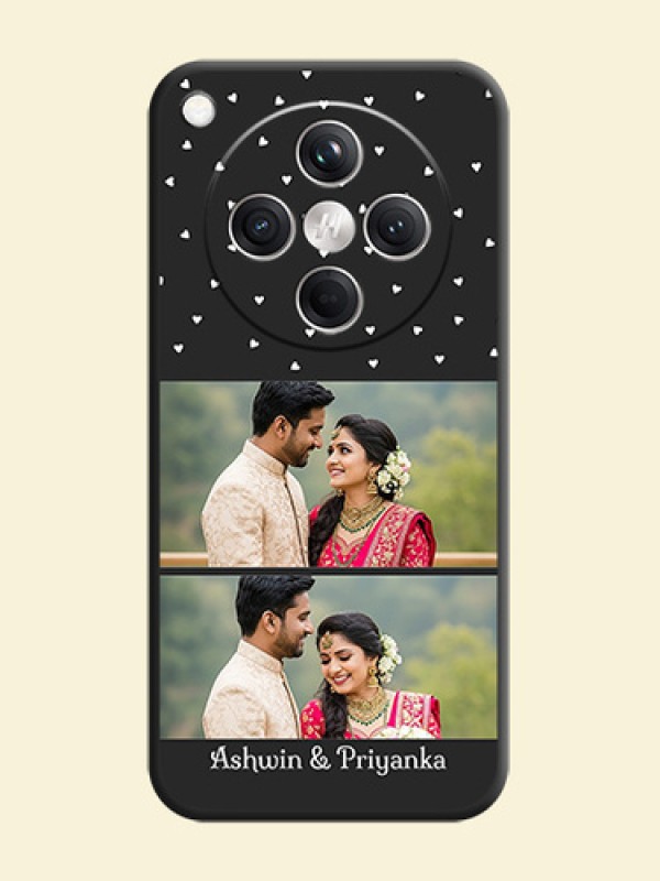 Miniature Love Symbols with Name On Space Black Custom Soft Matte Mobile Back Cover - Oppo Find X8 5G