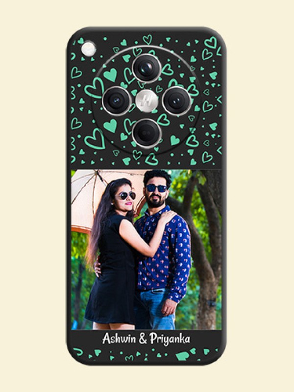 Sea Green Indefinite Love Pattern on Photo On Space Black Custom Soft Matte Mobile Back Cover - Oppo Find X8 5G