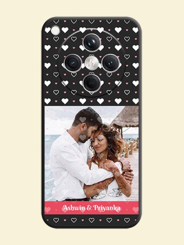 White Color Love Symbols with Text Design on Photo On Space Black Custom Soft Matte Mobile Back Cover - Oppo Find X8 5G