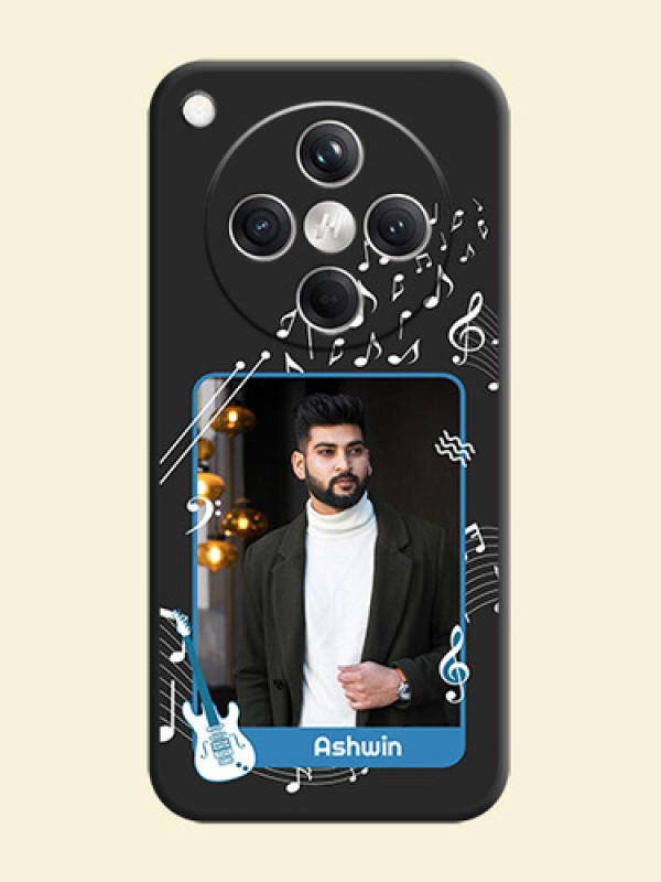 Musical Theme Design with Text on Photo On Space Black Custom Soft Matte Mobile Back Cover - Oppo Find X8 5G