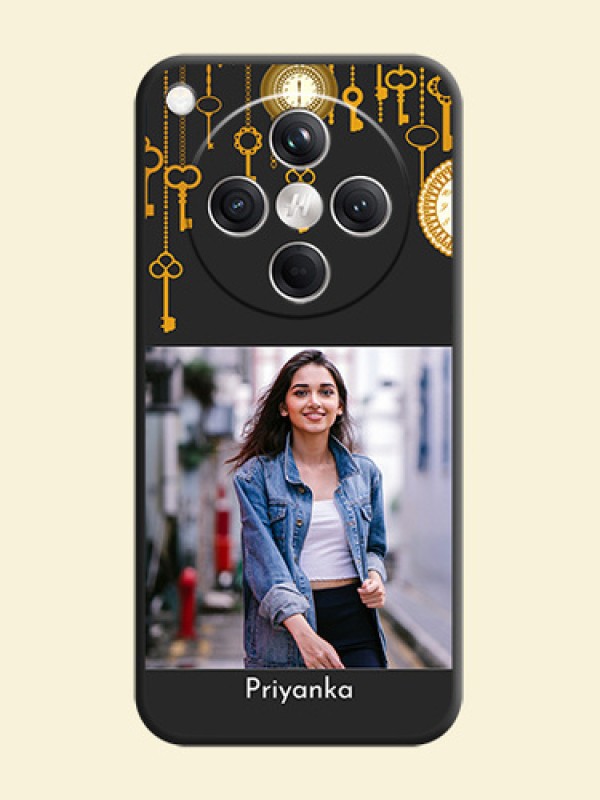 Decorative Design with Text On Space Black Custom Soft Matte Mobile Back Cover - Oppo Find X8 5G
