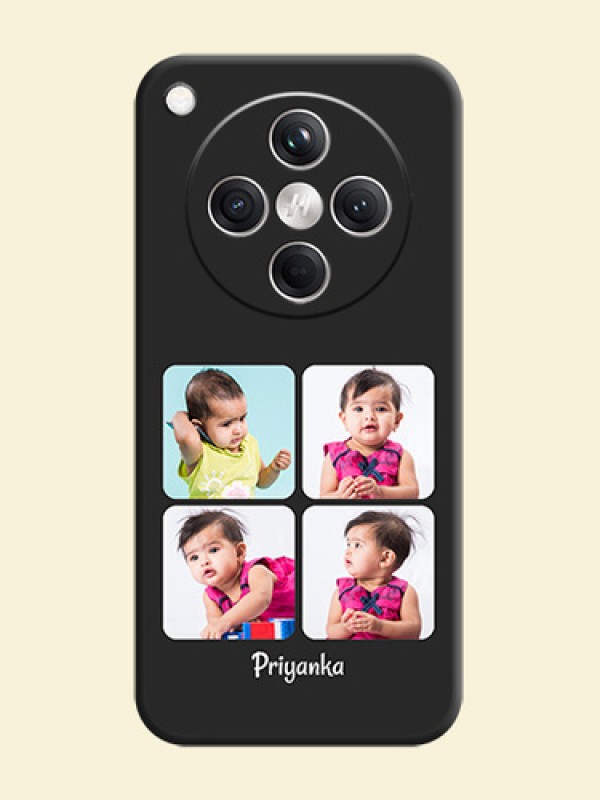 Floral Art with 6 Image Holder on Photo On Space Black Custom Soft Matte Mobile Back Cover - Oppo Find X8 5G