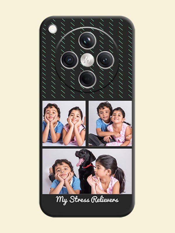 Cross Dotted Pattern with 2 Image Holder On Space Black Custom Soft Matte Mobile Back Cover - Oppo Find X8 5G