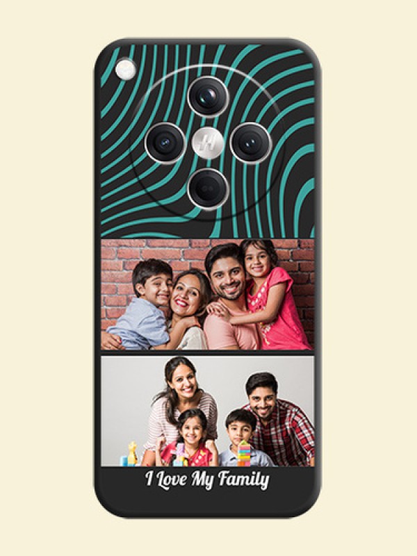 Wave Pattern with 2 Image Holder On Space Black Custom Soft Matte Mobile Back Cover - Oppo Find X8 5G