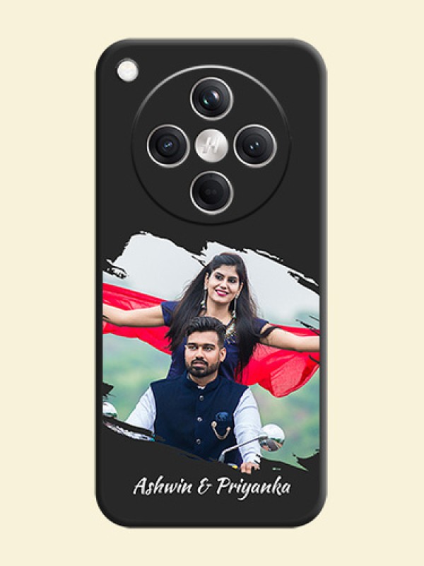 Grunge Brush Strokes on Photo On Space Black Custom Soft Matte Mobile Back Cover - Oppo Find X8 5G