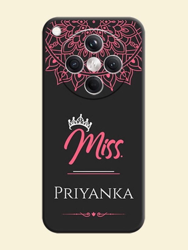 Mrs Name with Floral Design On Space Black Custom Soft Matte Mobile Back Cover - Oppo Find X8 5G