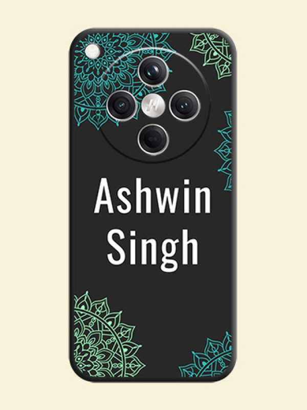 Your Name with Floral Design On Space Black Custom Soft Matte Mobile Back Cover - Oppo Find X8 5G