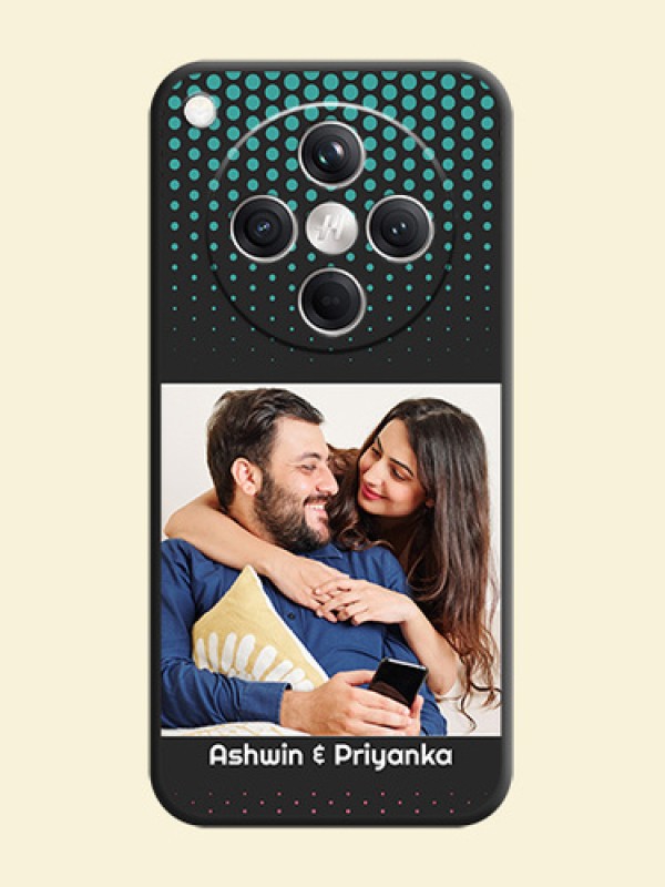 Faded Dots with Grunge Photo Frame and Text On Space Black Custom Soft Matte Mobile Back Cover - Oppo Find X8 5G