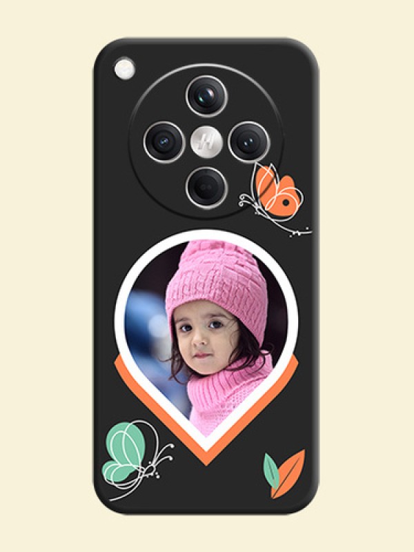 Upload Pic With Simple Butterly Design On Space Black Custom Soft Matte Mobile Back Cover - Oppo Find X8 5G
