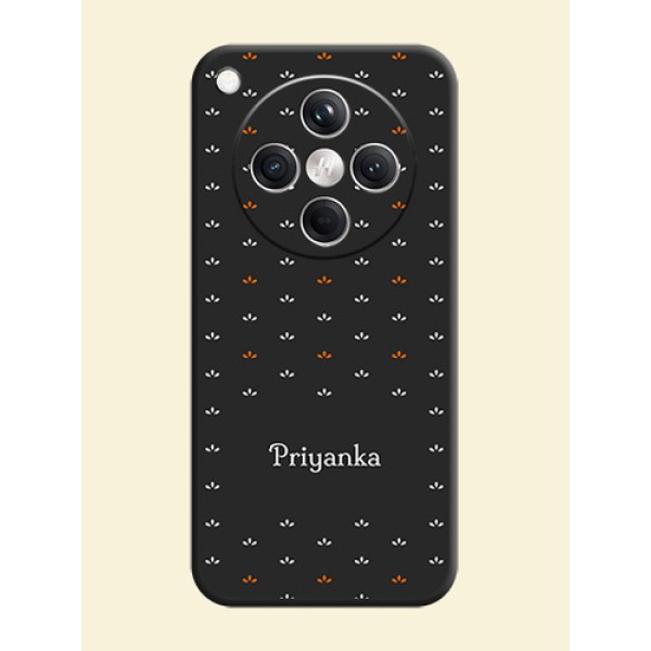 Simple Pattern With Custom Text On Space Black Custom Soft Matte Mobile Back Cover - Oppo Find X8 5G
