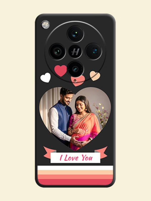 Love Shaped Photo with Colorful Stripes On Space Black Custom Soft Matte Mobile Back Cover - Oppo Find X8 Pro 5G