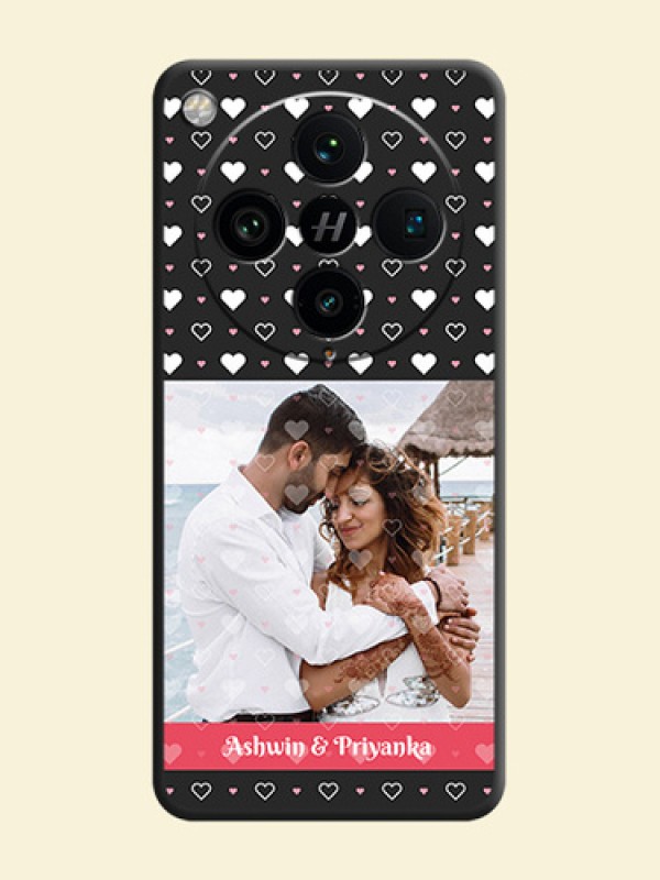 White Color Love Symbols with Text Design on Photo On Space Black Custom Soft Matte Mobile Back Cover - Oppo Find X8 Pro 5G
