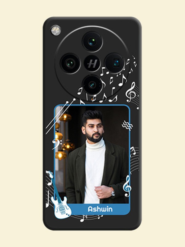 Musical Theme Design with Text on Photo On Space Black Custom Soft Matte Mobile Back Cover - Oppo Find X8 Pro 5G