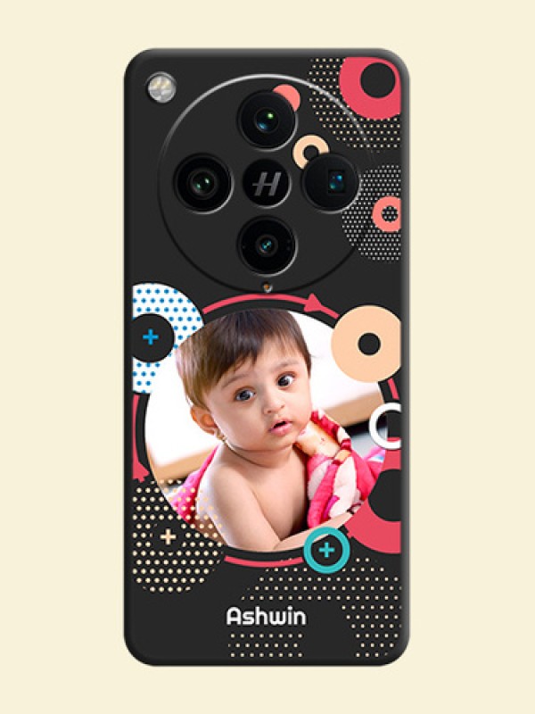 Multicoloured Round Image On Space Black Custom Soft Matte Mobile Back Cover - Oppo Find X8 Pro 5G
