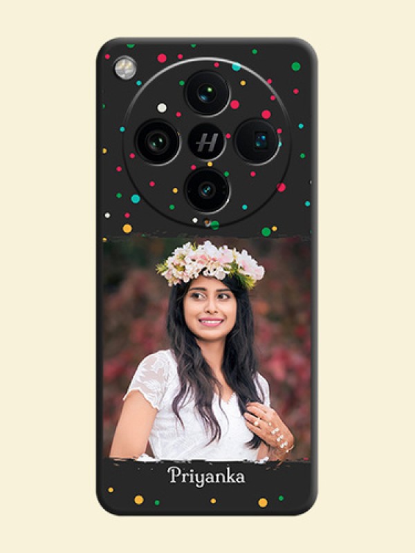 Multicolor Dotted Pattern with Text On Space Black Custom Soft Matte Mobile Back Cover - Oppo Find X8 Pro 5G