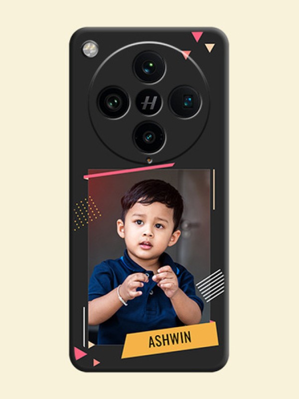 Photo Frame with Triangle Small Dots on Photo On Space Black Custom Soft Matte Mobile Back Cover - Oppo Find X8 Pro 5G