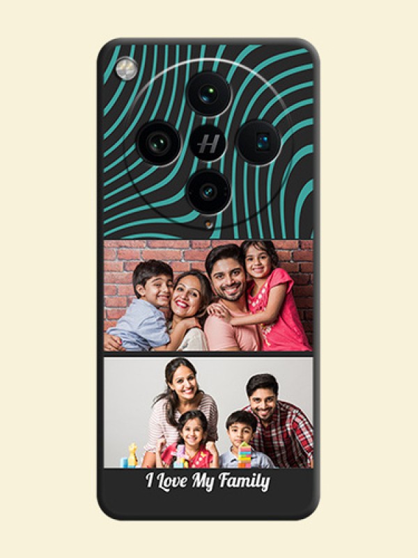 Wave Pattern with 2 Image Holder On Space Black Custom Soft Matte Mobile Back Cover - Oppo Find X8 Pro 5G