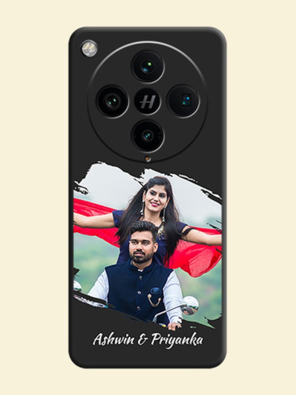 Grunge Brush Strokes on Photo On Space Black Custom Soft Matte Mobile Back Cover - Oppo Find X8 Pro 5G
