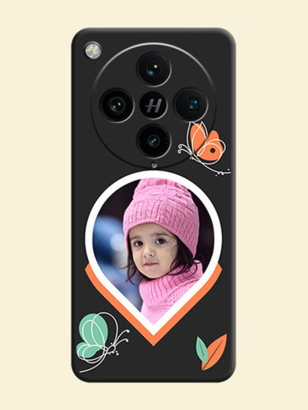 Upload Pic With Simple Butterly Design On Space Black Custom Soft Matte Mobile Back Cover - Oppo Find X8 Pro 5G