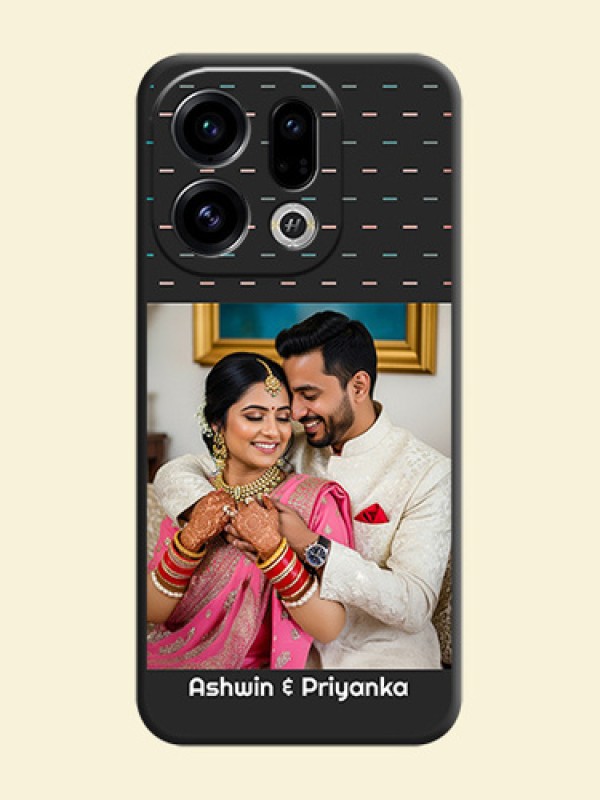 Line Pattern Design with Text On Space Black Custom Soft Matte Mobile Back Cover - Oppo Find X9 5G