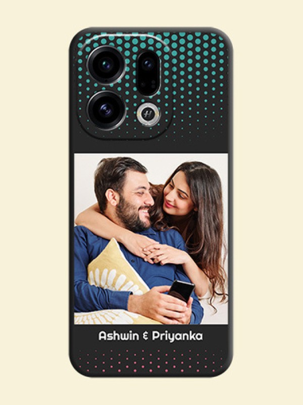 Faded Dots with Grunge Photo Frame and Text On Space Black Custom Soft Matte Mobile Back Cover - Oppo Find X9 5G