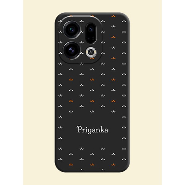 Simple Pattern With Custom Text On Space Black Custom Soft Matte Mobile Back Cover - Oppo Find X9 5G