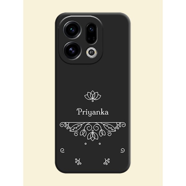 Lotus Garden Custom Text On Space Black Custom Soft Matte Mobile Back Cover - Oppo Find X9 5G