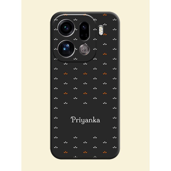Simple Pattern With Custom Text On Space Black Custom Soft Matte Mobile Back Cover - Oppo Find X9 Pro 5G