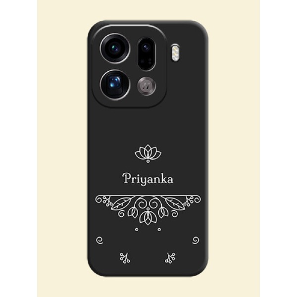 Lotus Garden Custom Text On Space Black Custom Soft Matte Mobile Back Cover - Oppo Find X9 Pro 5G
