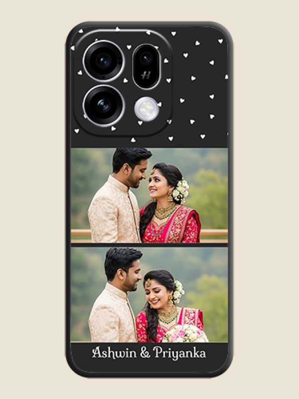 Miniature Love Symbols with Name On Space Black Custom Soft Matte Mobile Back Cover - Oppo Find X9s 5G