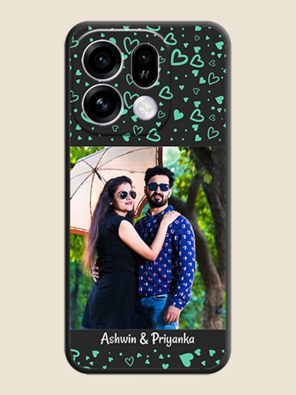 Sea Green Indefinite Love Pattern on Photo On Space Black Custom Soft Matte Mobile Back Cover - Oppo Find X9s 5G
