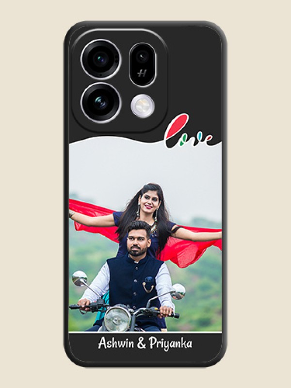 Fall in Love Pattern with Picture on Photo On Space Black Custom Soft Matte Mobile Back Cover - Oppo Find X9s 5G