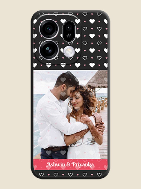 White Color Love Symbols with Text Design on Photo On Space Black Custom Soft Matte Mobile Back Cover - Oppo Find X9s 5G