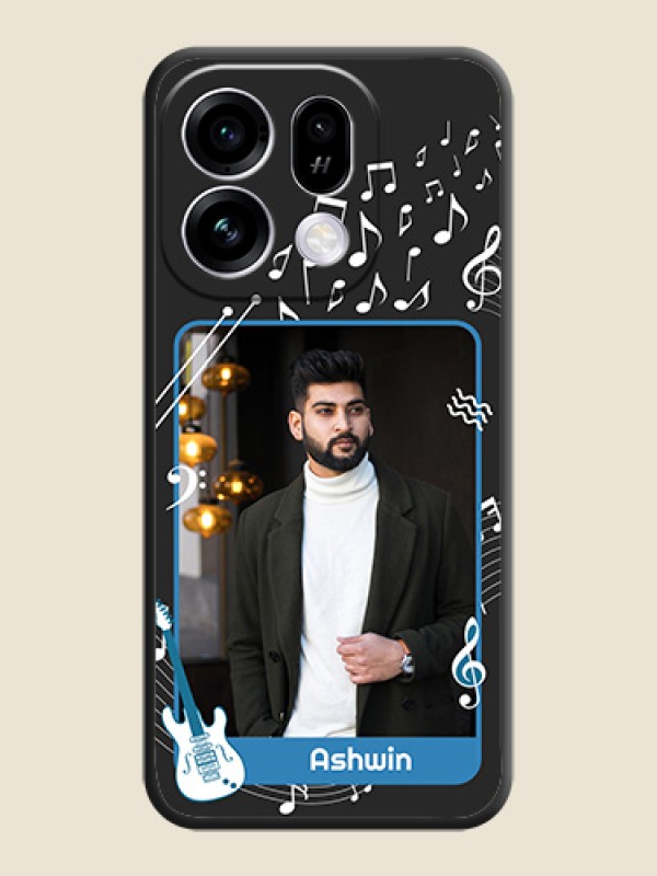 Musical Theme Design with Text on Photo On Space Black Custom Soft Matte Mobile Back Cover - Oppo Find X9s 5G