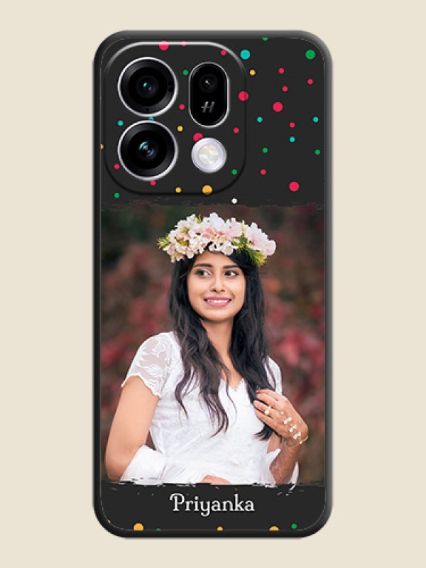 Multicolor Dotted Pattern with Text On Space Black Custom Soft Matte Mobile Back Cover - Oppo Find X9s 5G