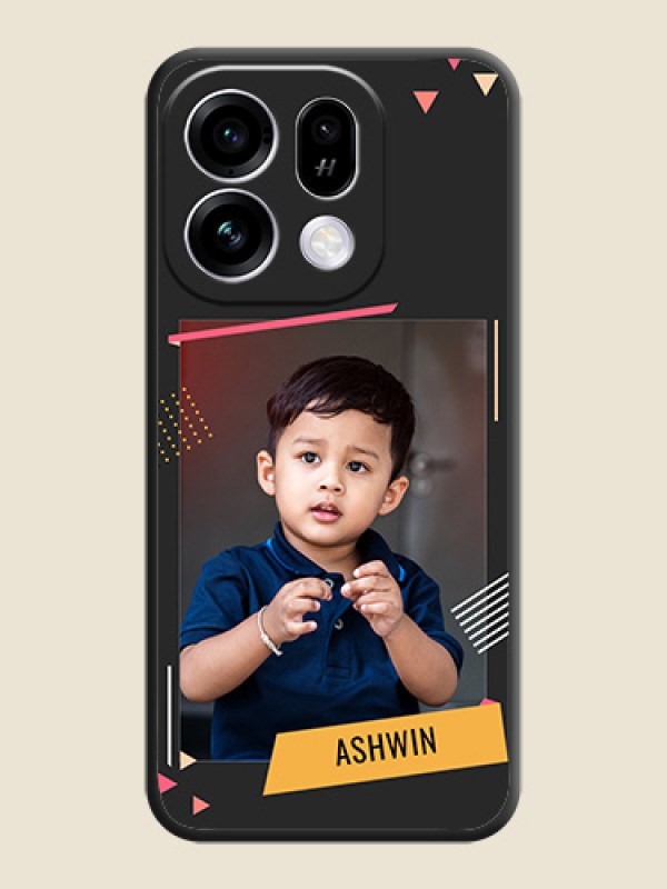 Photo Frame with Triangle Small Dots on Photo On Space Black Custom Soft Matte Mobile Back Cover - Oppo Find X9s 5G
