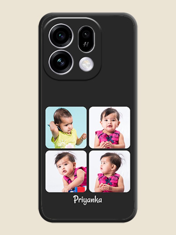 Floral Art with 6 Image Holder on Photo On Space Black Custom Soft Matte Mobile Back Cover - Oppo Find X9s 5G