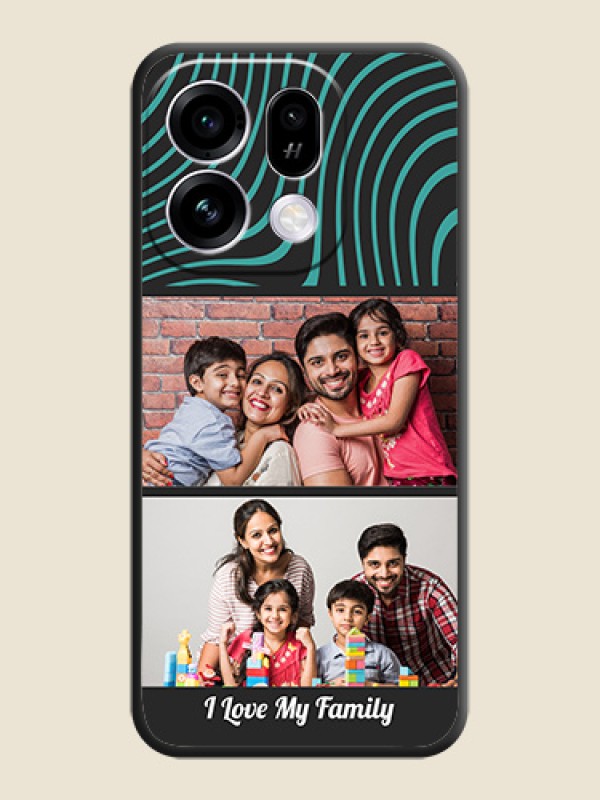 Wave Pattern with 2 Image Holder On Space Black Custom Soft Matte Mobile Back Cover - Oppo Find X9s 5G