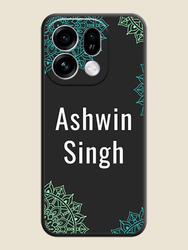 Your Name with Floral Design On Space Black Custom Soft Matte Mobile Back Cover - Oppo Find X9s 5G